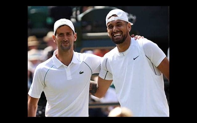 ジョコとキリオスがウィンブルドンで練習