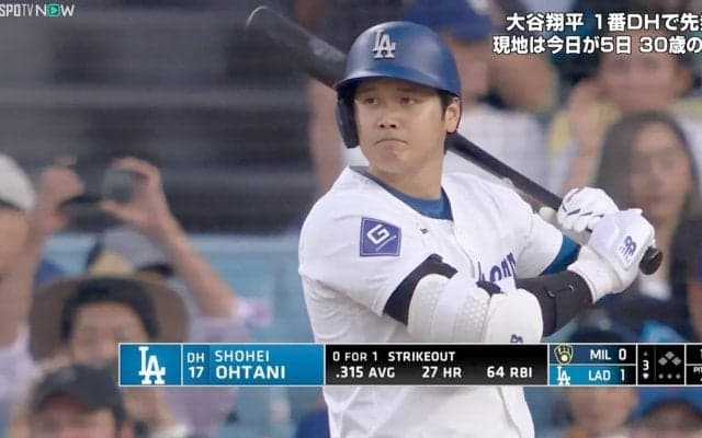 大谷翔平、自己ワースト6打席連続三振でバースデー安打ならず　球場大ブーイングの\"微妙判定\"続出もドジャース驚異の逆転劇で連敗ストップ