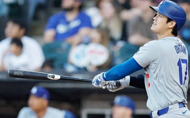 大谷翔平、前半戦最終戦で前田健太から内野安打含む2戦連続マルチ！珍しい盗塁死も最速179キロ ハードヒット率100%の好調ぶり ド軍は連日のサヨナラ負けも56勝41敗の貯金15で首位ターン