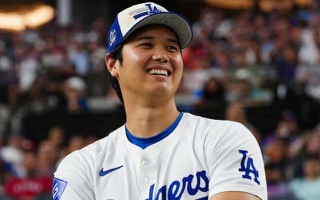 大谷翔平も両手あげて大喜び　同僚息子の神キャッチに球宴会場熱狂「すごい」