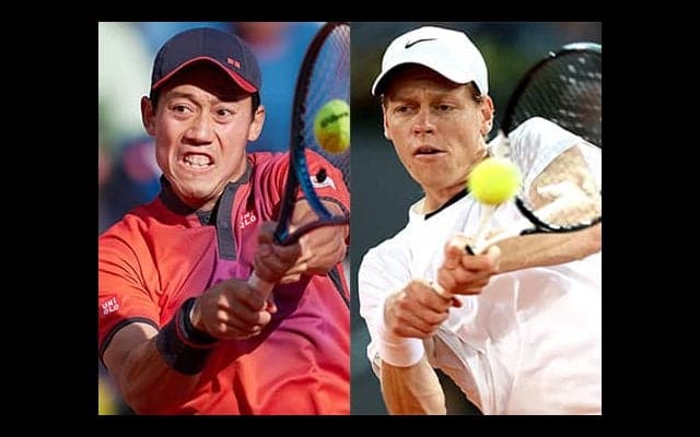  錦織圭が世界1位シナーと練習 