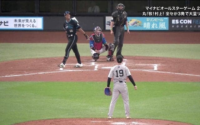「詐欺ムランやん」日ハム・万波、71キロ“超遅球”で「確信ダブルw」 二塁打なのに…“まさかの”瞬間にツッコミ殺到