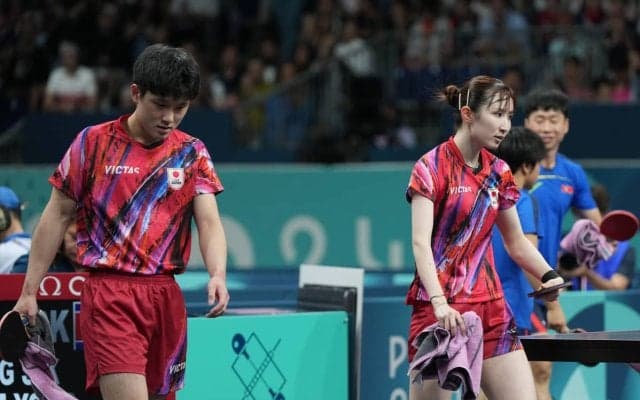 張本智和・早田ひなの“エースペア”に待ち受けた試練　WTTは初戦敗退に「番狂わせ」中国メディアは大金星の北朝鮮ペアを称賛【パリ五輪2024】