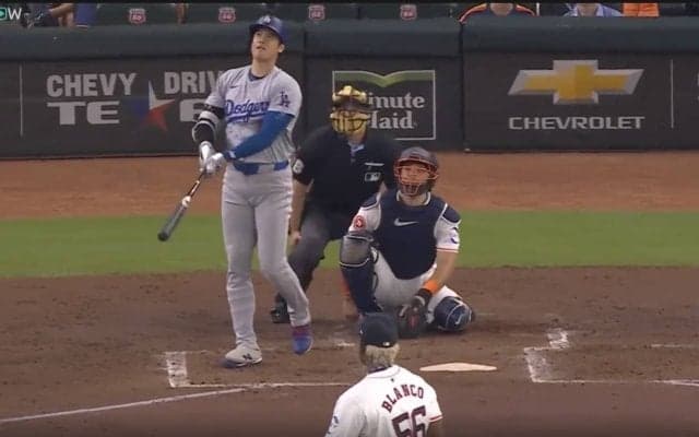 あんな打球見せられたら… 大谷翔平、191キロ“特大弾丸アーチ”にドン引き　相手捕手の“動き”がおかしくなる「ショックだよな」「脱力しすぎ」