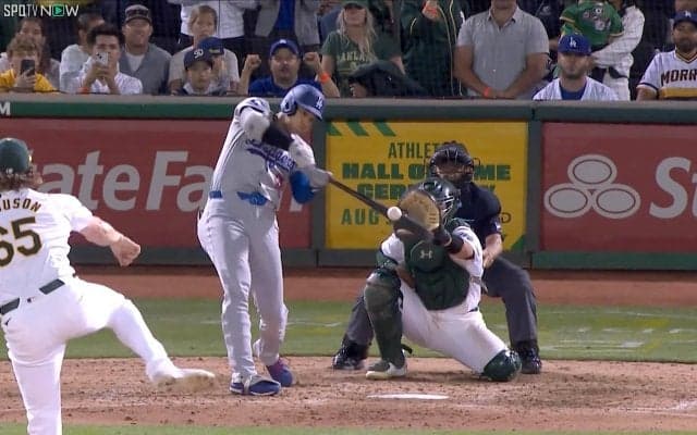 「疑いの余地なし！」 大谷翔平の弾丸3ランに現地実況も脱帽 187キロで突き刺さる“異次元打球”…衝撃の瞬間に思わず絶叫