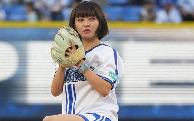 黒髪ボブの元エースチアが豪快一投「ノーバン投球できました」　“リベンジ”成功に感謝