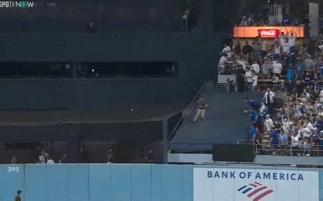 大谷翔平の特大アーチでファンが“暴走”…お宝ボール目掛けて猛然ダッシュ→まさかの結末 「そこ入っちゃダメw」「ファンの人諦めちゃった」