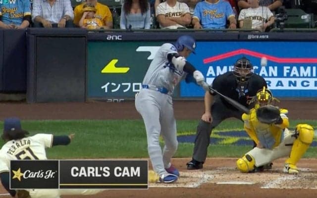 球場騒然！ 大谷翔平、“軽く振って”打球速度172キロ… 逆方向特大アーチは“あの超人”も思わず絶句した一撃