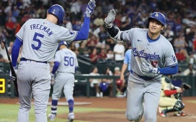 「歴史を目撃したことに」大谷翔平の史上初「43‐43」達成に現地も興奮！首位攻防初戦は点の取り合いの末にド軍が10‐9で勝利