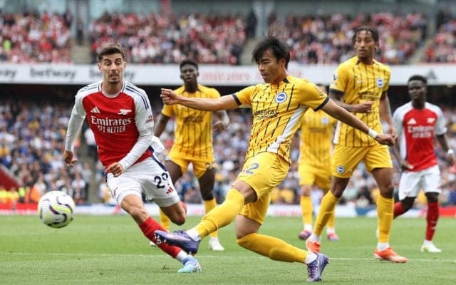 ライス退場のアーセナル、ブライトンとの連勝スタート対決は譲らずドロー【プレミアリーグ】