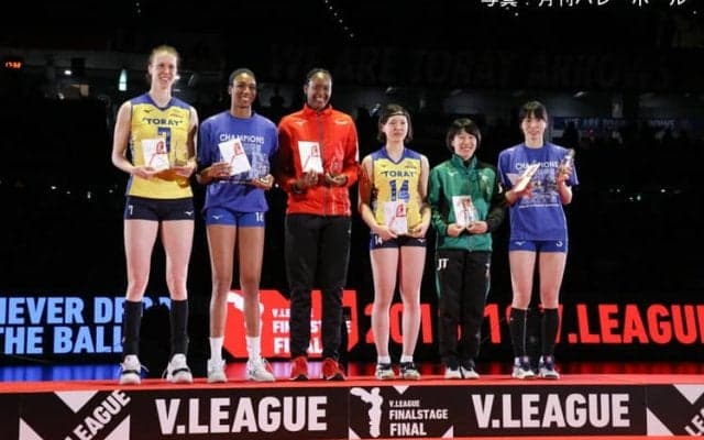 久光製薬のアキンラデウォがV1女子最高殊勲選手賞