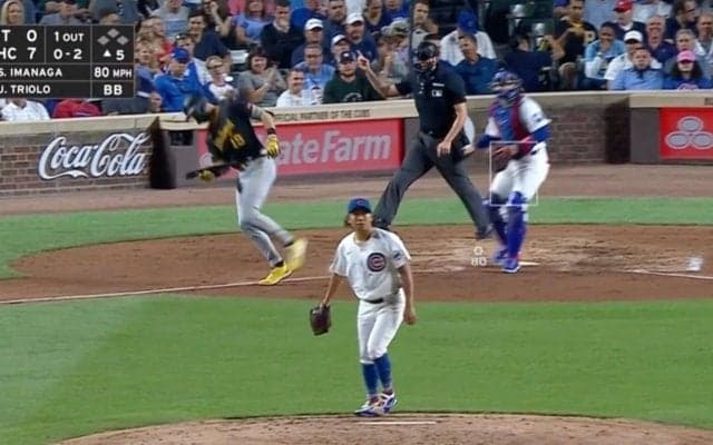 今永昇太に「ブチギレた？」 ボール球であっさり三振… 打ち取られた相手打者が「めっちゃ見てる」