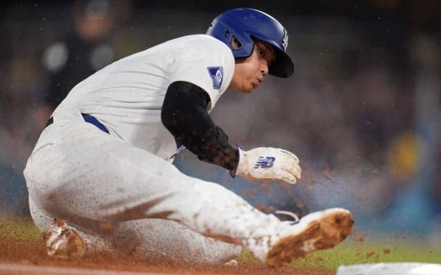 大谷翔平、弾丸アーチに続き2試合ぶり盗塁決め「47-48」到達　25連続セーフで盗塁成功率は脅威の92.3％