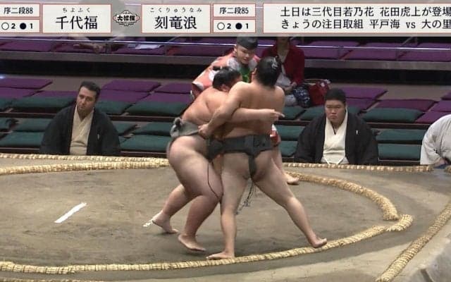 力士の倒れる姿が「シンクロしてる」偶然の産物にファン熱視線「同時に見える」「こんなことあるんだ…」