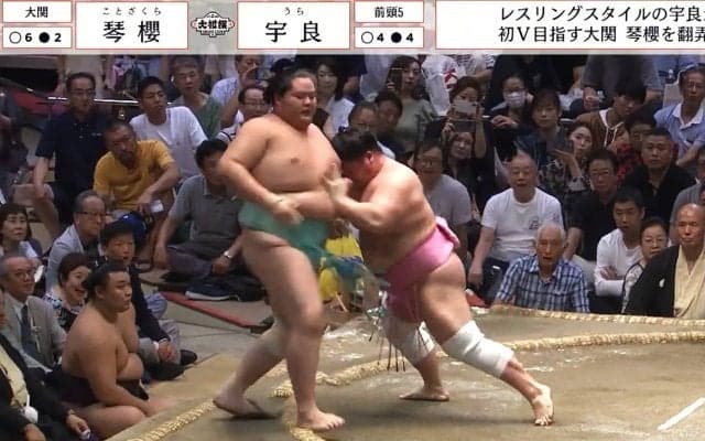 宇良、懸賞が多すぎて「セカンドバック状態w」ネット騒然 大関・琴櫻を“撃破”で衝撃の光景