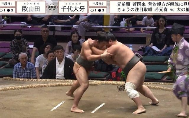 背中も“バキバキ”の力士に「筋肉がすごい」「細マッチョえぐ」ネット騒然 勝敗は“予想外”の結末に