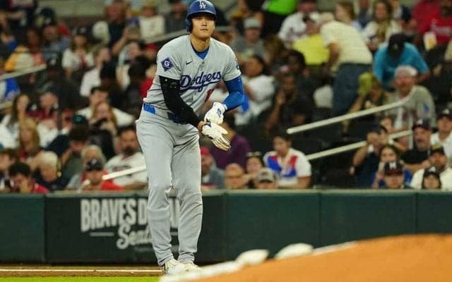 大谷翔平、第2打席は四球で出塁　ベッツ三振で49盗塁はならず…相手左腕も警戒