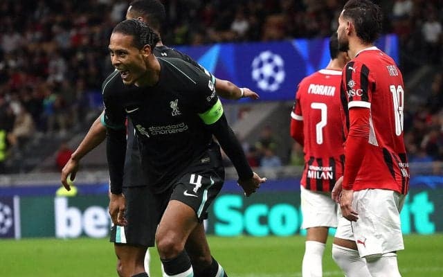 頼れるCBコンビが2発、リバプールが敵地でミランに逆転勝利！　遠藤航は後半終盤にCLデビュー【CL】