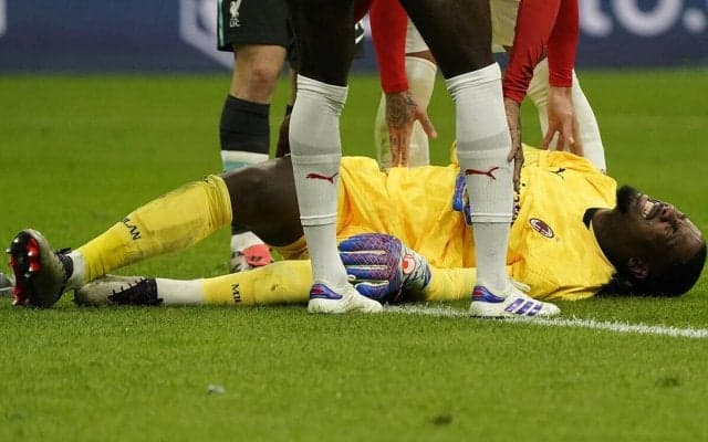 CLで負傷交代のミランGKメニャン…状態懸念されるも長期離脱は回避か