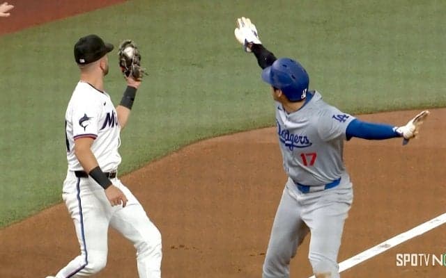 自ら「セーフ！」猛アピール！ 大谷翔平、50盗塁成功で誰もが固唾を飲んだ一瞬…判定に「ホッ」歴史的“大谷劇場”