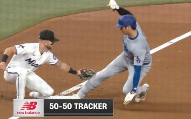 何が起きた？ 大谷翔平、50盗塁で“謎のハプニング”「誰も分からない」 完全アウトのタイミングなのに「奇跡起きた」