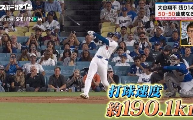 「なんちゅーこった！」大谷翔平、打球速度ランキング“記録ジャック”に「スピード違反で捕まるよ！」MC陣は口あんぐり