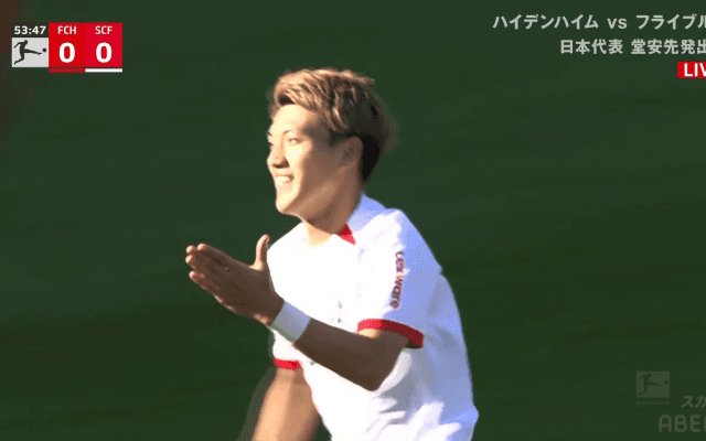 ズドンッ！ 堂安律が神ゴラッソ！「ロッベンかよ」「とんでもないゴール」圧巻ミドルシュートにファンもお祭り騒ぎ