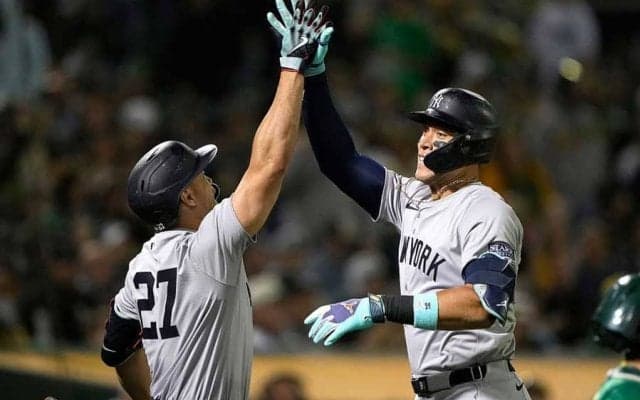 ジャッジ、5試合ぶり54号で大勝貢献　大谷翔平に2本差…残り7試合で2冠へ前進