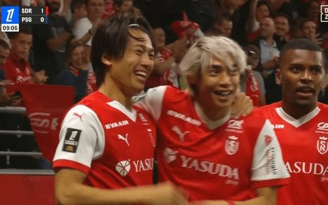 伊東純也、“黄金の右足”が火を吹く！ 高速ピンポイントクロスで中村敬斗のゴールを演出した瞬間「このコンビえぐい」「立ち上がって叫んだ」