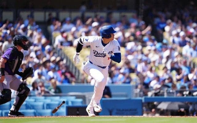 大谷翔平、初回左前打で6試合連続安打　イチロー氏の日本人記録に迫る54盗塁に期待