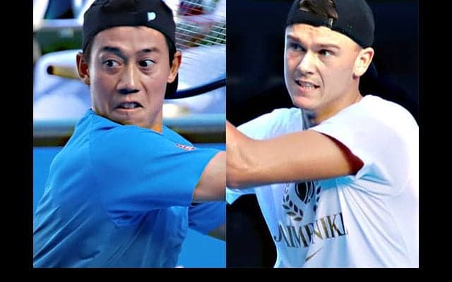  錦織とルーネが練習「風邪引かないように」 