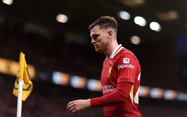 負傷交代のロバートソン、スロット監督は「大きな問題になるとは思っていない」と状態に言及