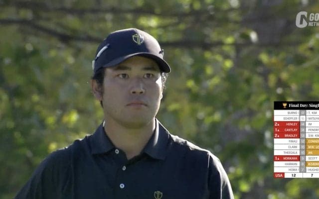 【動画】松山英樹が世界ランク1位でパリ五輪金メダリストのスコッティ・シェフラー相手に1UPで勝利【松山英樹出場ザ・プレジデンツカップ4日目】