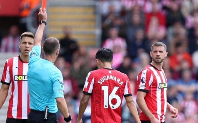 サウサンプトン主将が退場時の暴言で追加処分　さらに2試合出場停止と罰金