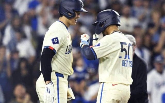 “54‐59”の大谷翔平には敵わない…同僚ベッツが脱帽「ドジャース最高の選手にはなれそうにないよ」