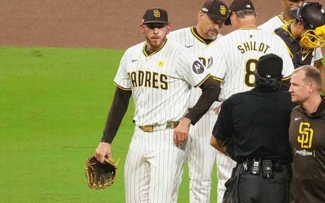 地区S王手のパドレスにアクシデント　先発右腕が4回途中で緊急降板…負傷離脱なら痛手