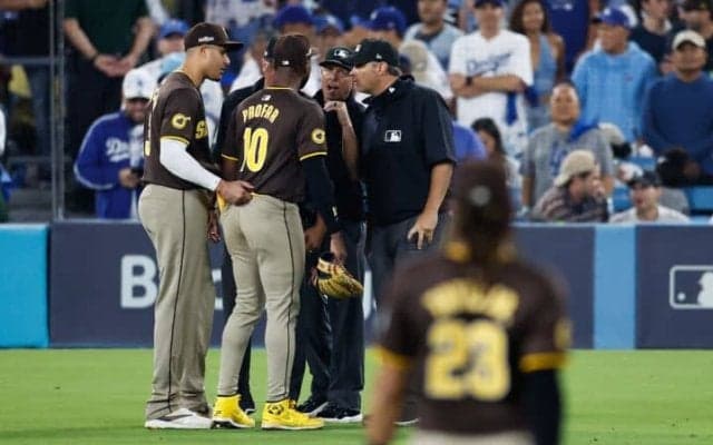 大舞台で騒然！ドジャースタジアムで観客がボールを投げ込む“異常事態”に　試合は一時中断