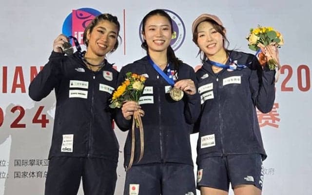 松藤藍夢が優勝　日本女子5人のボルダー決勝を制する【クライミングアジア選手権2024】