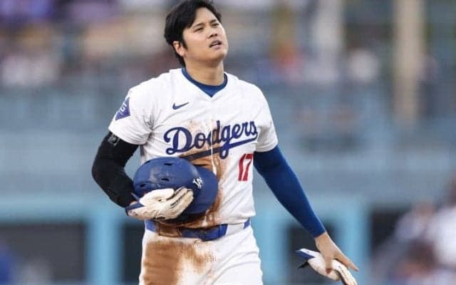大谷翔平、ユニ泥だらけでハッスル！「低い弾道だったので…越えてくれて良かった」弾丸“フェン直”一打には安堵