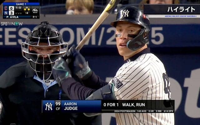 ジャッジ、今季PS1号2ラン 5戦連続ノーアーチの沈黙破る一発にヤ軍本拠熱狂 初のWS制覇へ虎視眈々