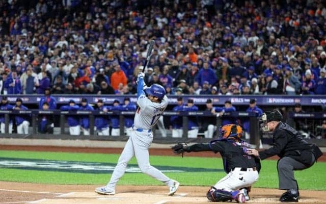 大谷翔平、7試合ぶりポストシーズン2号3ラン　リーグ優勝決定S初アーチを架ける　LA→NY“寒さ吹き飛ばす”一発