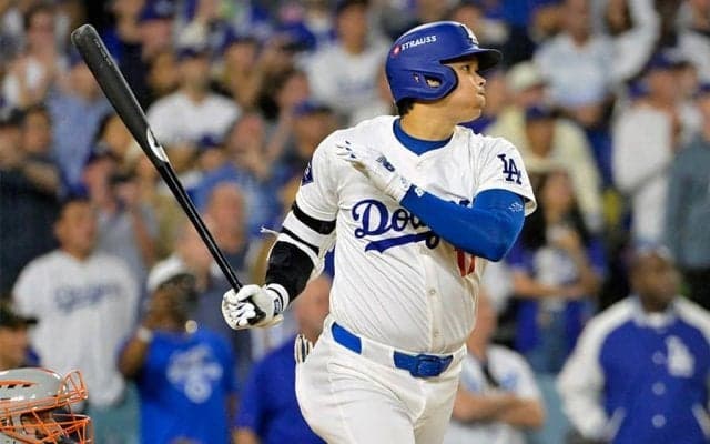 大谷翔平、貴重な中前適時打　得点圏で驚異の「9の6」…ド軍新記録のシリーズ16出塁