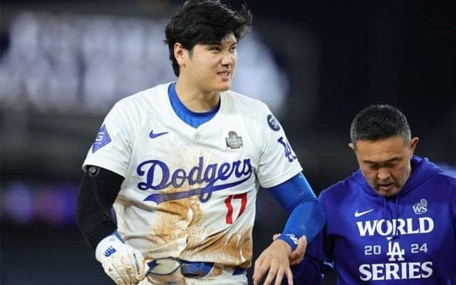 ドジャース2連勝発進も暗雲　大谷翔平が左肩負傷か…由伸は7回途中1失点でWS初勝利