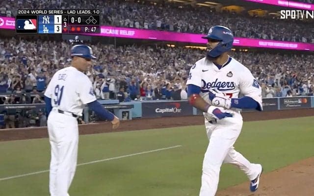 ド軍主砲の勝ち越し弾で“雄叫び連鎖” フリーマンもHRボール奪取の観客も…本人より熱狂「テオヘル残留しろ」SNS歓喜