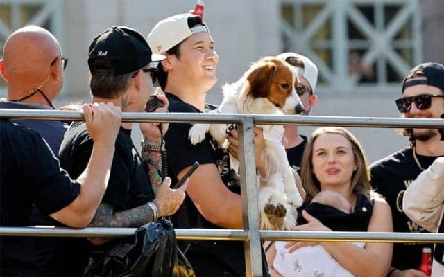 大谷翔平が演出したほっこり空間　同僚の2歳娘がデコピンに…“チョン”が「かわいすぎ」