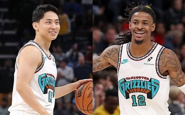 河村勇輝のNBA初得点に懸命なリアクション「yuuuuu」ジャ・モラントが足を引きずりながら歓声