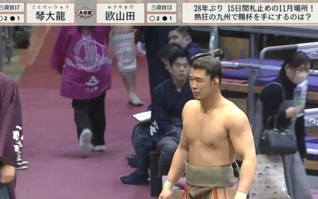 「筋肉隆起してる」「背筋激ヤバ」驚異の“バキバキ力士”、見事な背中に反響「細いけどすごい」