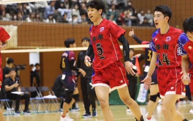 洛南高 全国大会の経験を生かし逆転勝ちで2年連続の本戦へ 中上キャプテンは両チーム最多の42得点【春高2025京都府予選（男子）】