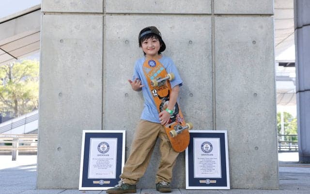 小学4年生の天才スケーター河上恵蒔が、3つのギネス世界記録™を樹立！