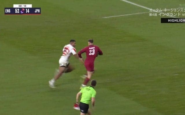 これでBK？デカくて強くて、しかも控え…イングランドの23歳ローバックの悪魔的ハンドオフに日本代表が蹴散らされた